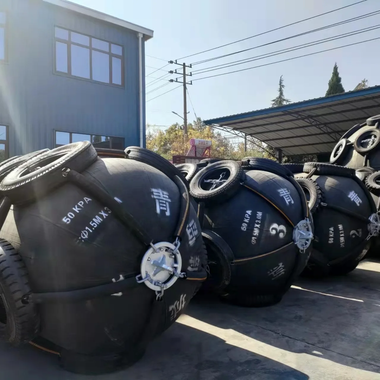 50Kpa BV certificate 1500x3000mm rubber pneumatic marine fender for boat