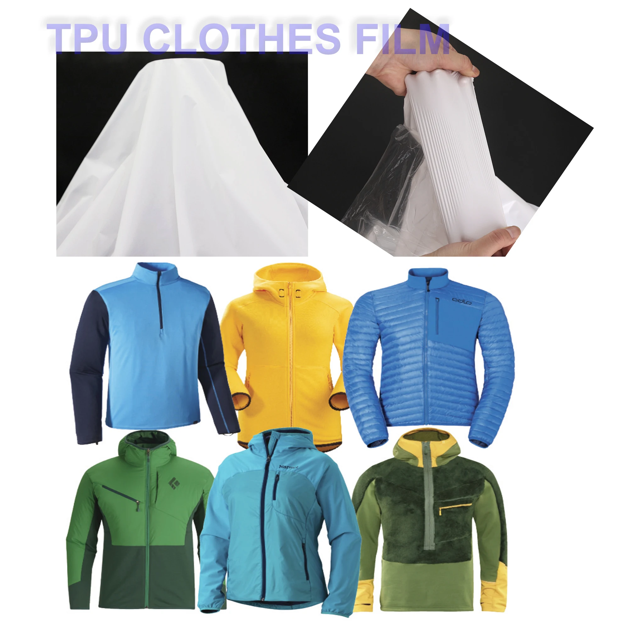 HUANLONG Factory TPU Film Lamination Polyethylene Film Breathable Waterproof TPU Film for Clothes Jackets and Down Coats
