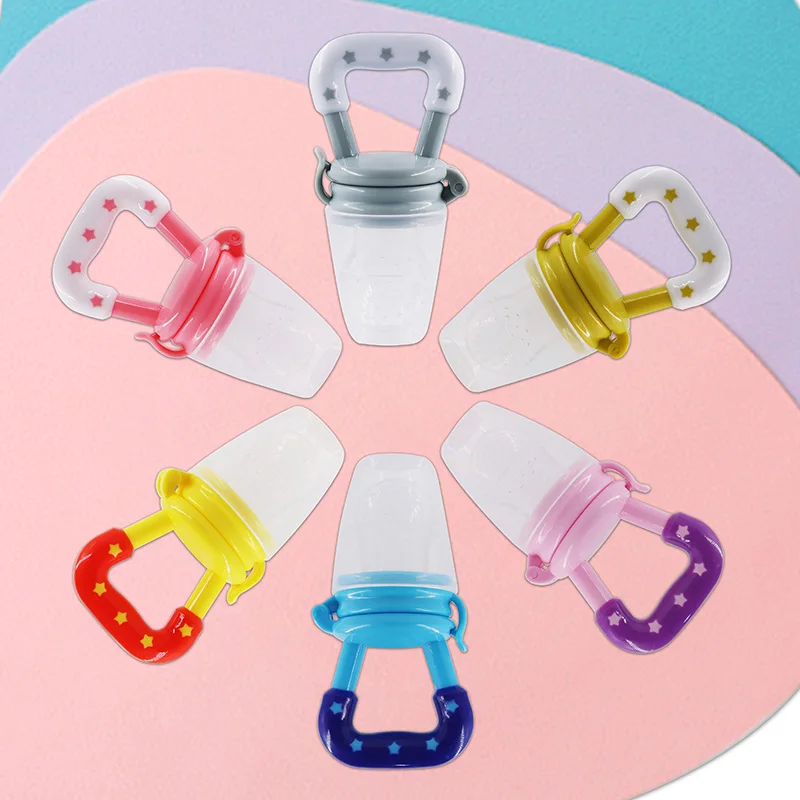 Factory Popular BPA Free Food Grade Silicone Baby Food Feeder Silicone Baby Teething Toys Baby Pacifier Fruit Feeder