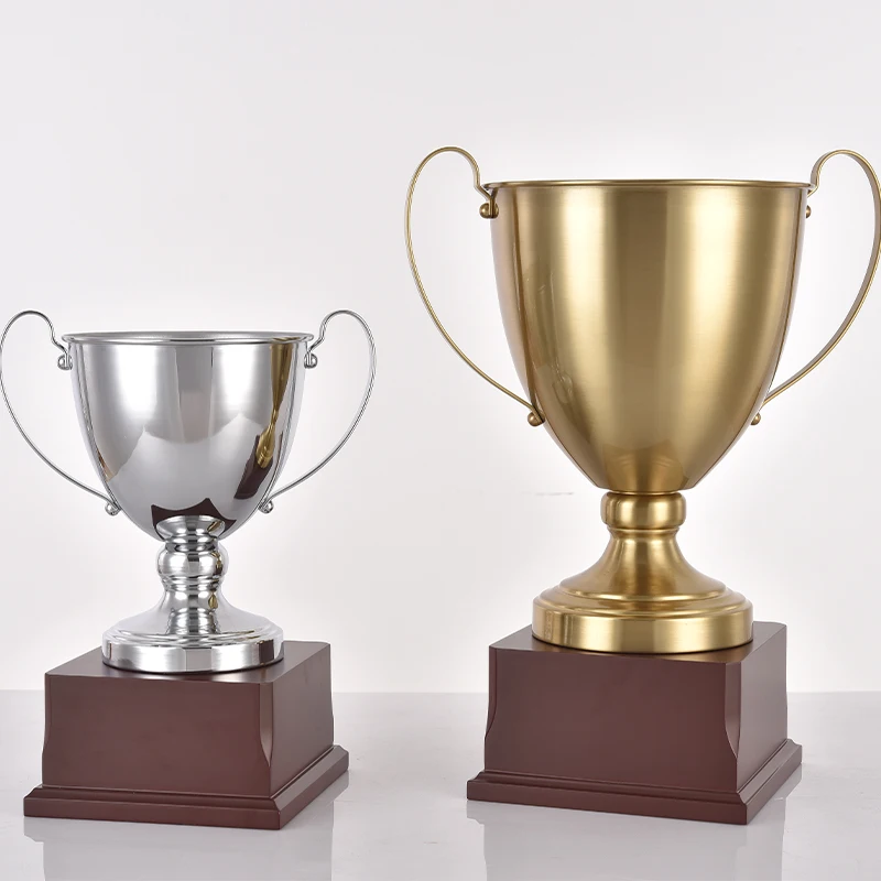 2023 Martial Arts Trophies Award With Wood Base Factory Made Gold Plated Trophy