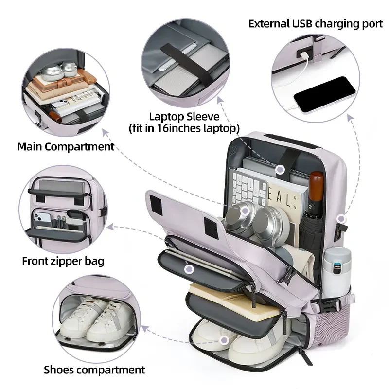 Rugged Outdoor Backpack - Unisex Style, Fashion Hiking Bag with Shoe Compartment, 30L, Adventure Seekers