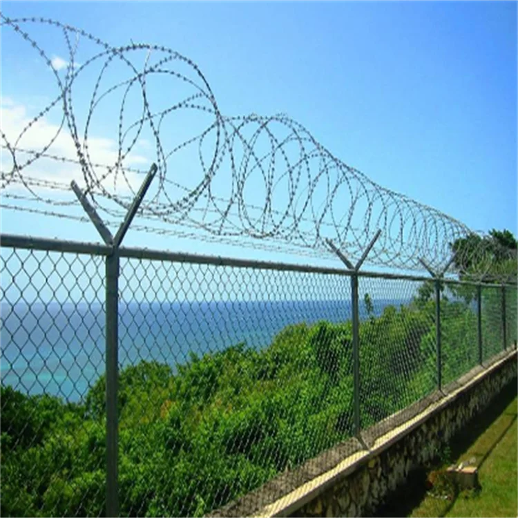 Low Price Galvanized Razor Blade Barbed Wire Roll & Galvanized Razor Wire Fence Designs