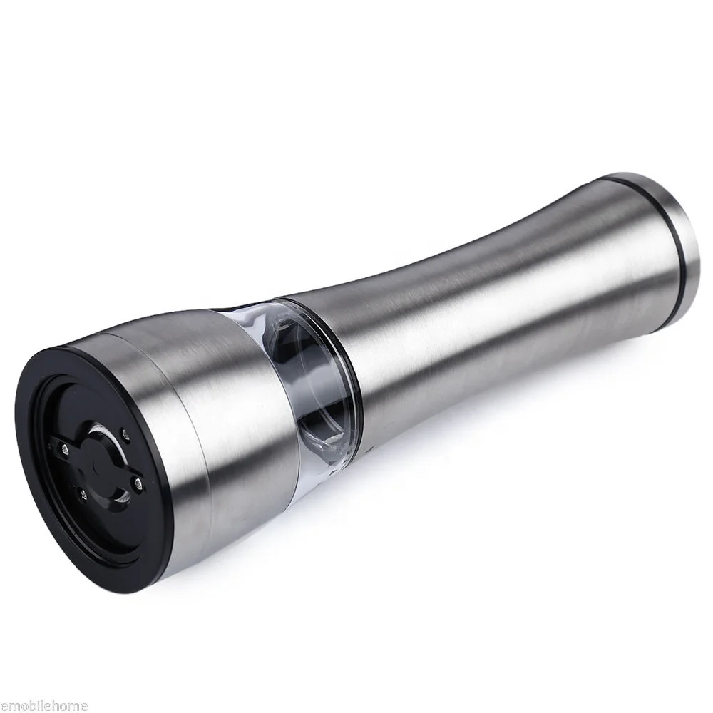 
Automatic Adjustable Electric Stainless Steel Acrylic pepper Spice Mill And Salt Grinder Set 