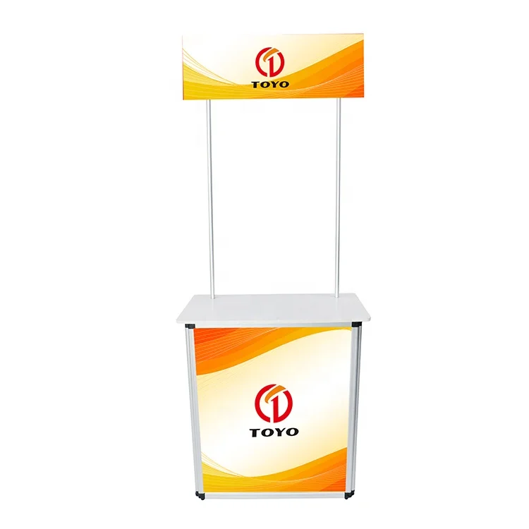 Aluminum Frame Exhibition Trade Fair Promotion Pop Up Counter, Promotion Booth Table