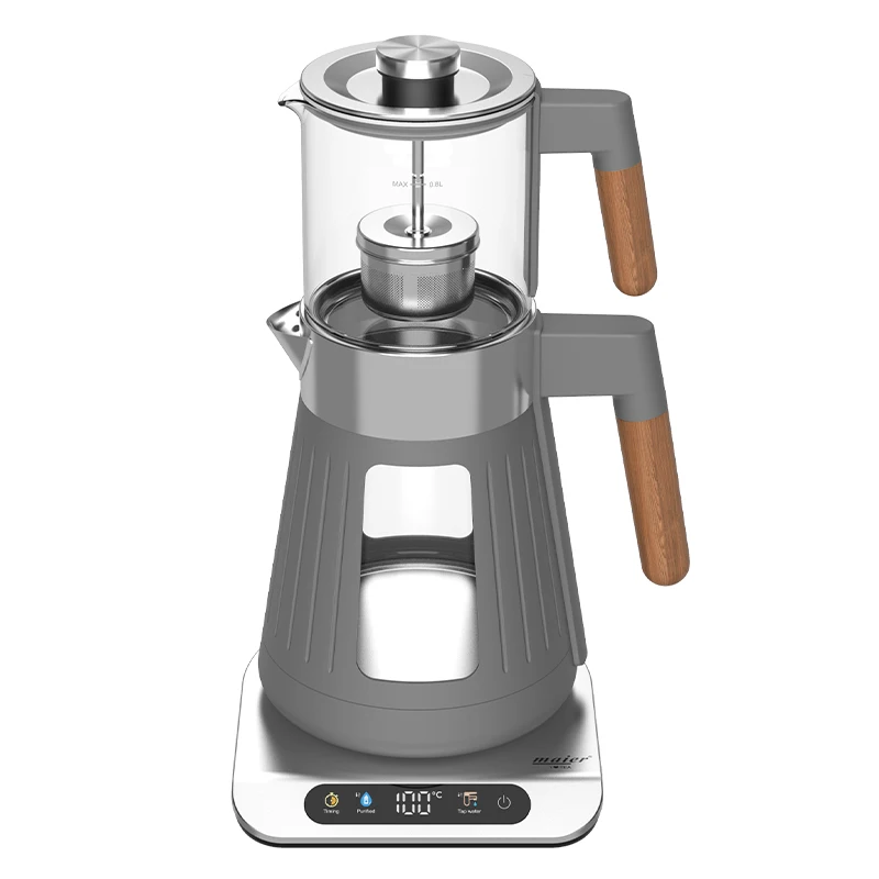 Hotsy 2.7L Double Wall Kettle Turkish Glass Portable Coffee And Tea Maker Stainless Steel Electric Tea Makers Set