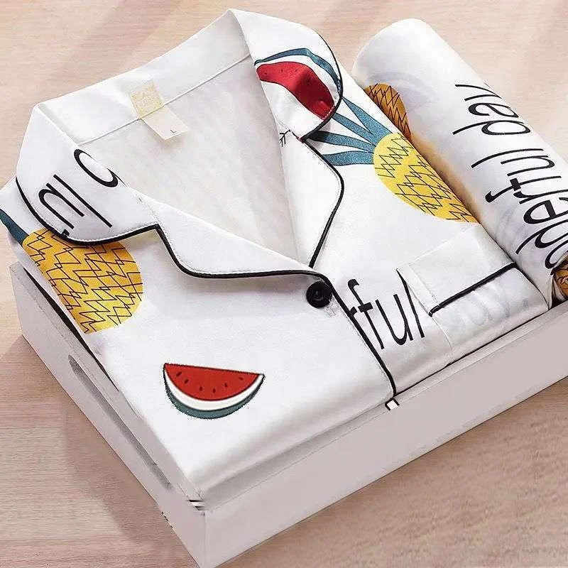 night dresses girls sleepwear two piece wholesale pajama set satin silk pajamas designers pyjamas short pajama for women