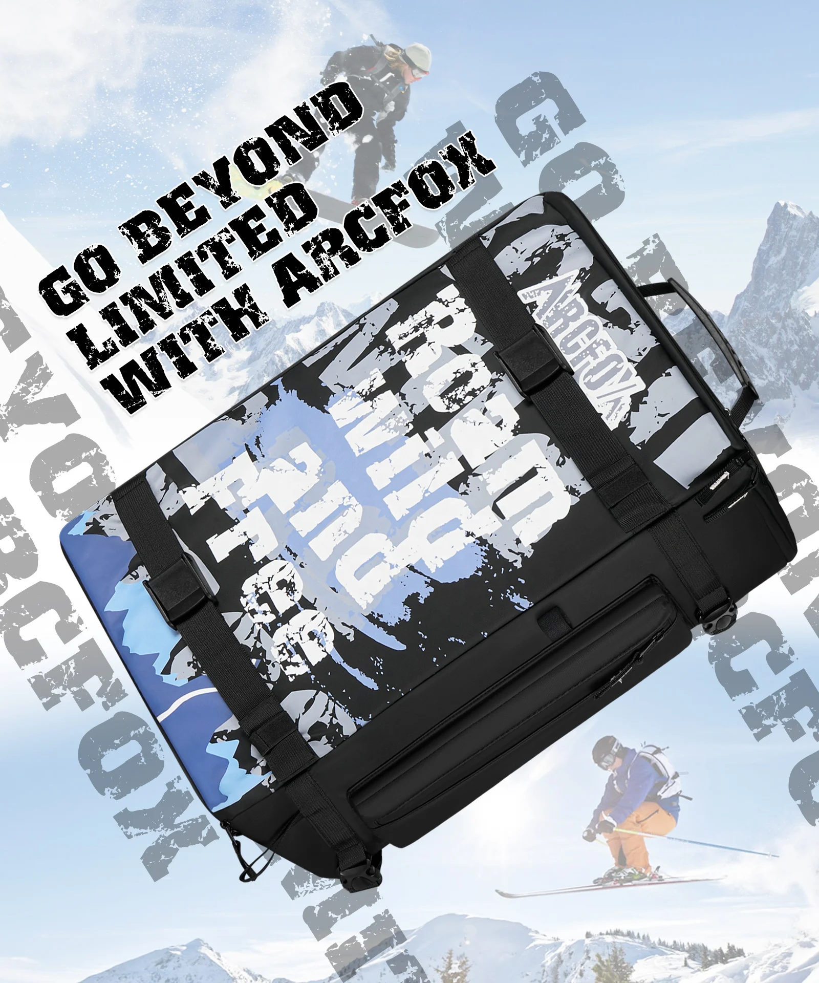 ARCFOX 60L SKi Snowboard Boot Bag Backpack For Helmets Gloves Goggles Jacket Gloves