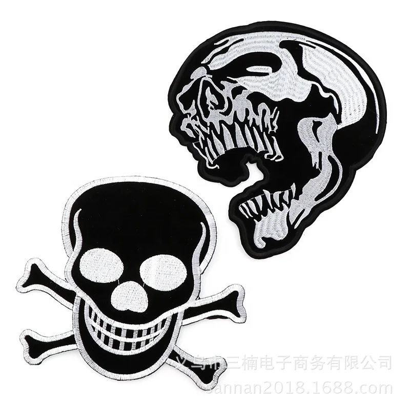 Custom Computer Embroidery Patch Skull Stickers For DIY Creative Clothing