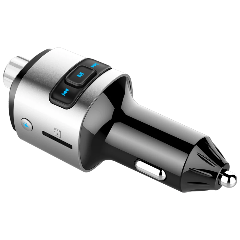 Оптовая продажа авто двойной Usb радио Mp3 музыка QC3.0 быстрое зарядное устройство аудио адаптер беспроводной автомобильный комплект светодиодная подсветка Bluetooth