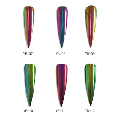 
YUXI Wholesale Colorful Acrylic Powder Nail Bright Shimmering Glitter Nail Chrome Powder For Nail Art Decoration 