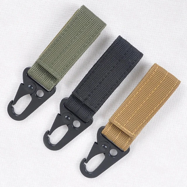 Outdoor Tactical Strap Loop And Hoop Hawk Type Carabiner Key Chain Multi-functional Mountain Buckle