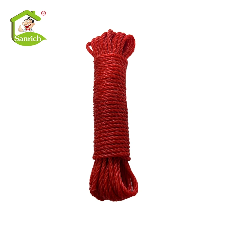 Made in china Mixed color clothesline 20m PP braided rope for wholesale