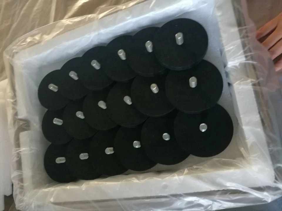 D43, D66, D88mm Rubber Coated POT Mounting Magnet With Internal Thread