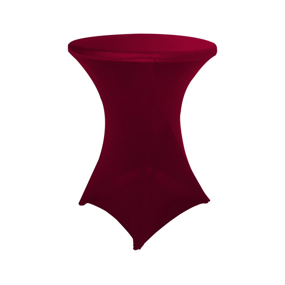 Red Round Folding Tablecloths Spandex Customized Colors Cocktail Table Covers