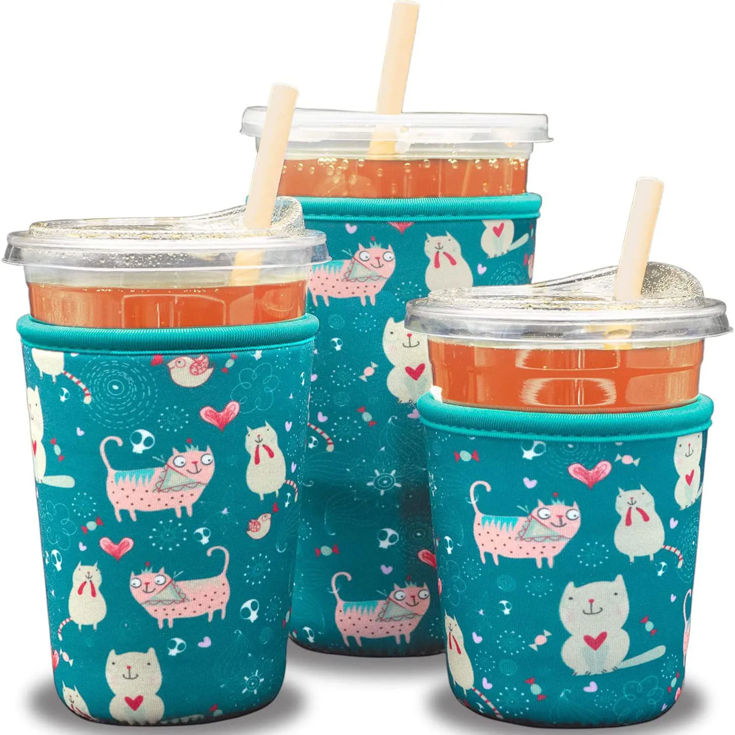 Водонепроницаемая многоразовая Крышка для напитков с принтом Неопреновая чашка холодных