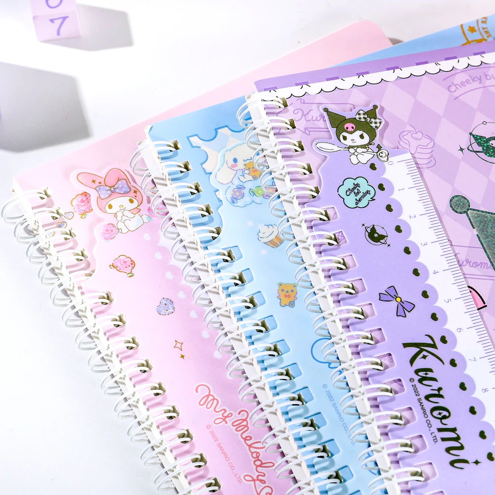 Joytop 2864 2865 Wholesale Good Times cute stationery Kawaii Twin Spiral Notebook B5 A5 With Ruler