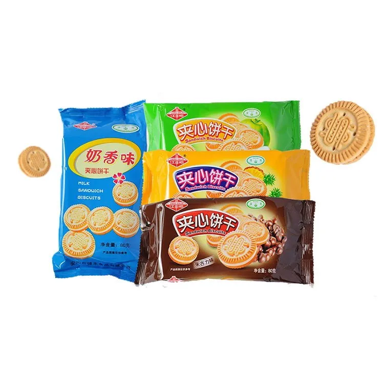 Chocolate and Coconut Flavour Cream Filling Sandwich Biscuit Cookie biscuit factory(80gr)
