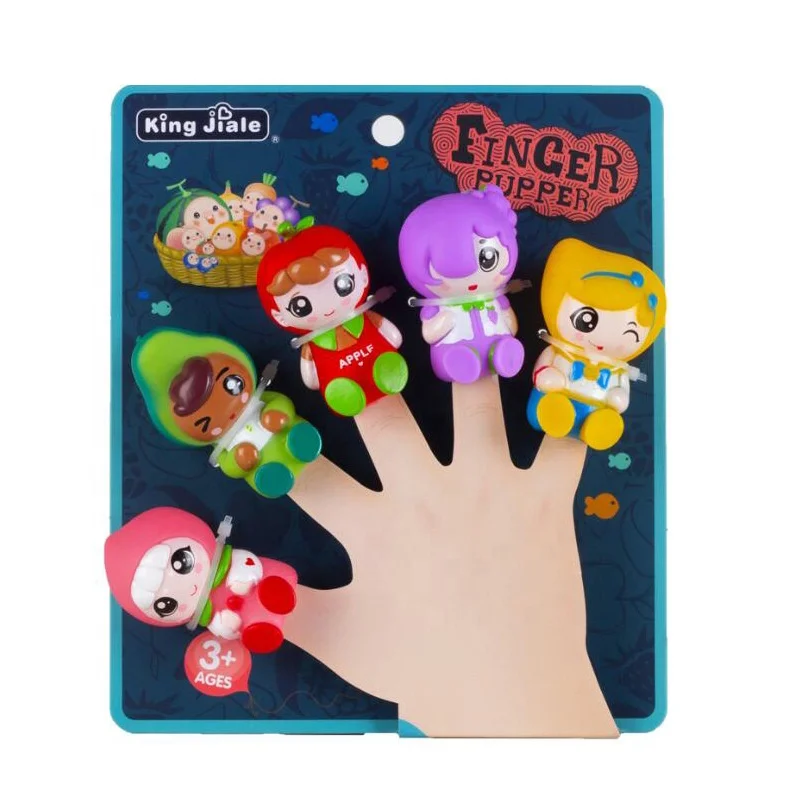 hot sale soft plastic cute forest animals family members fruits christmas santa claus finger puppet toy