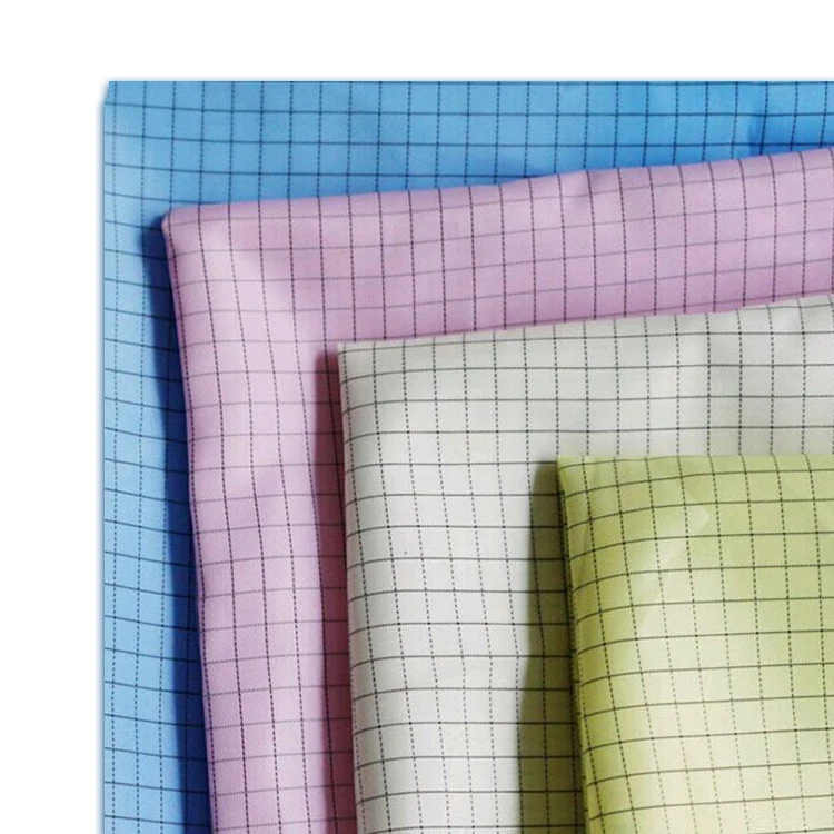 5mm Grid 99%Polyeste 1%Carbon Fiber Conductive Yarn Anti-static ESD Fabric for Lab Clothing
