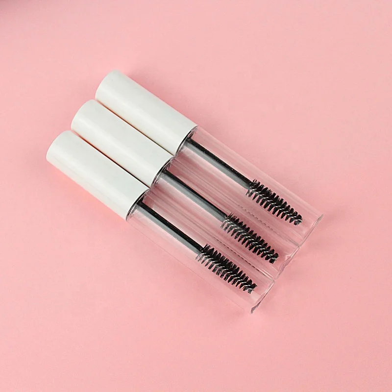 Free sample empty black white silver gold mascara tubes with brush 10ml plastic lip gloss vial liquid eyeliner tubes