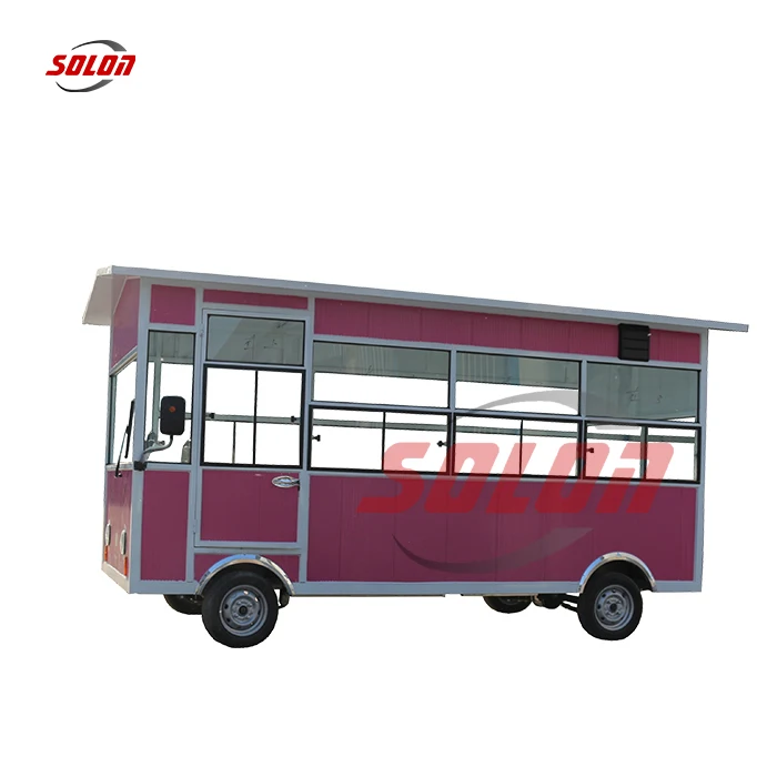 Electric Kitchen Mobile Fruits Food Vending Lunch Food Push Sandwich Cart Van Truck