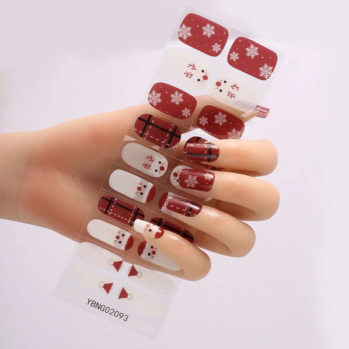 YBNG Sparkling Semi Cured Gel Nail Stickers Ideal for Parties and Everyday Any Occasion and Easy to Use Waterproof 20 Wraps