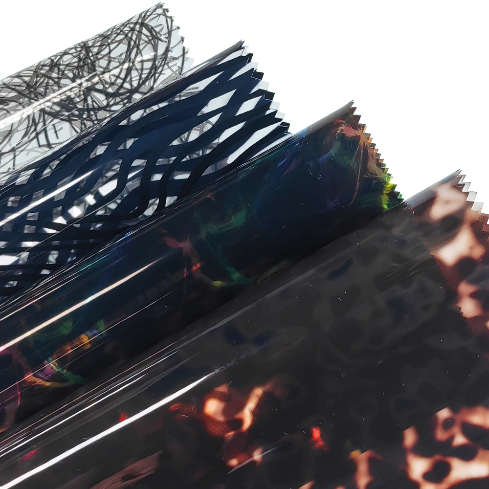 Wholesale Watercolor pattern TPU jelly vinyl material silver foil fine flash style for the production of coin purse handbag