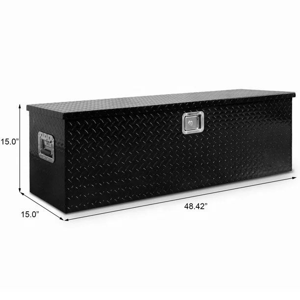 Durable Black Aluminum Truck Diamond Plate Storage Tool Box, Tool Storage Customize