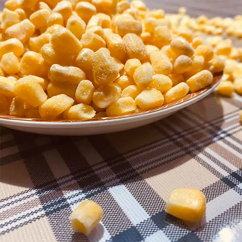 Quick-frozen sweet corn kernels for cooking