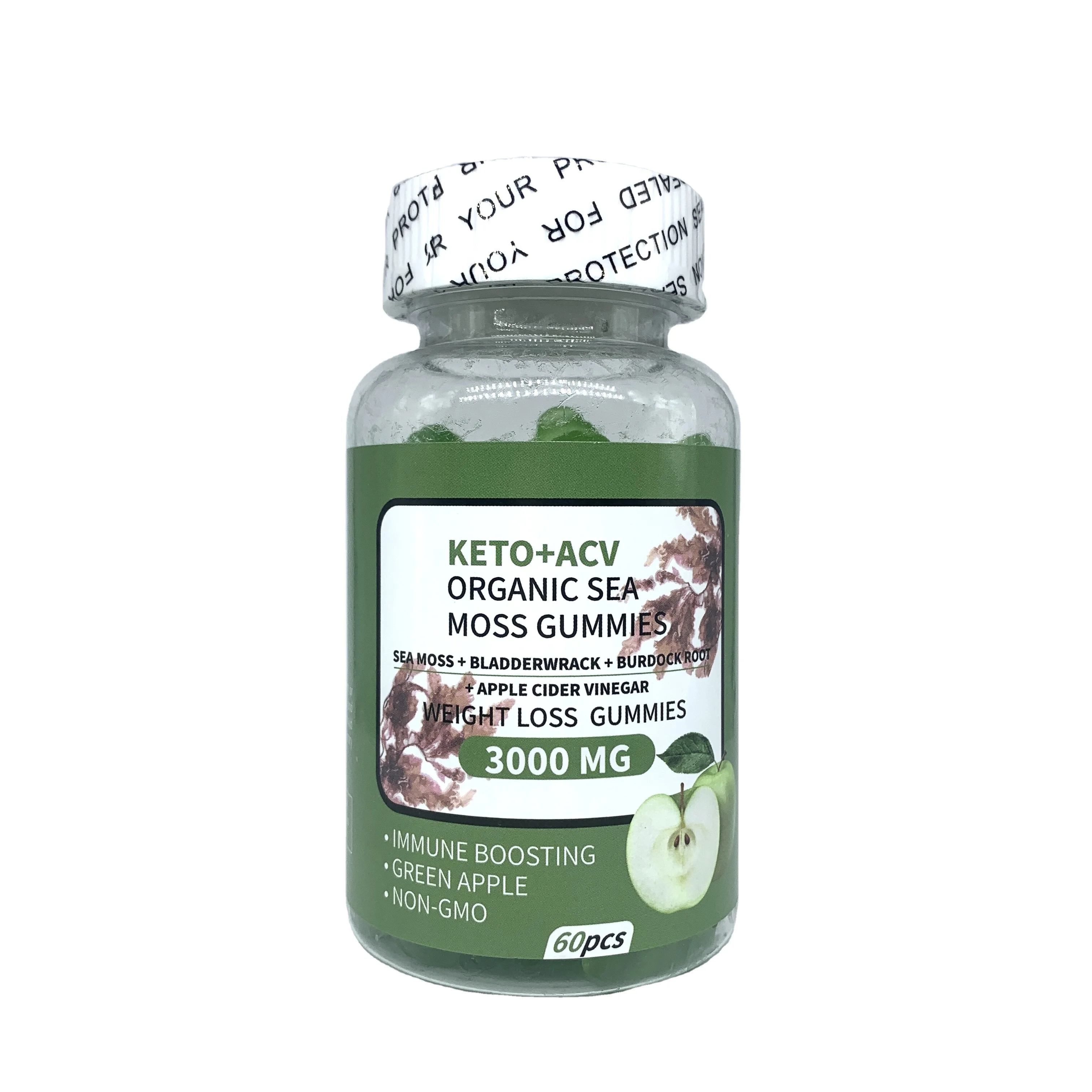 OEM Best Selling Healthy Slimming Active Apple Cider Vinegar ACV KETO Sea Moss Gummies for fat burner