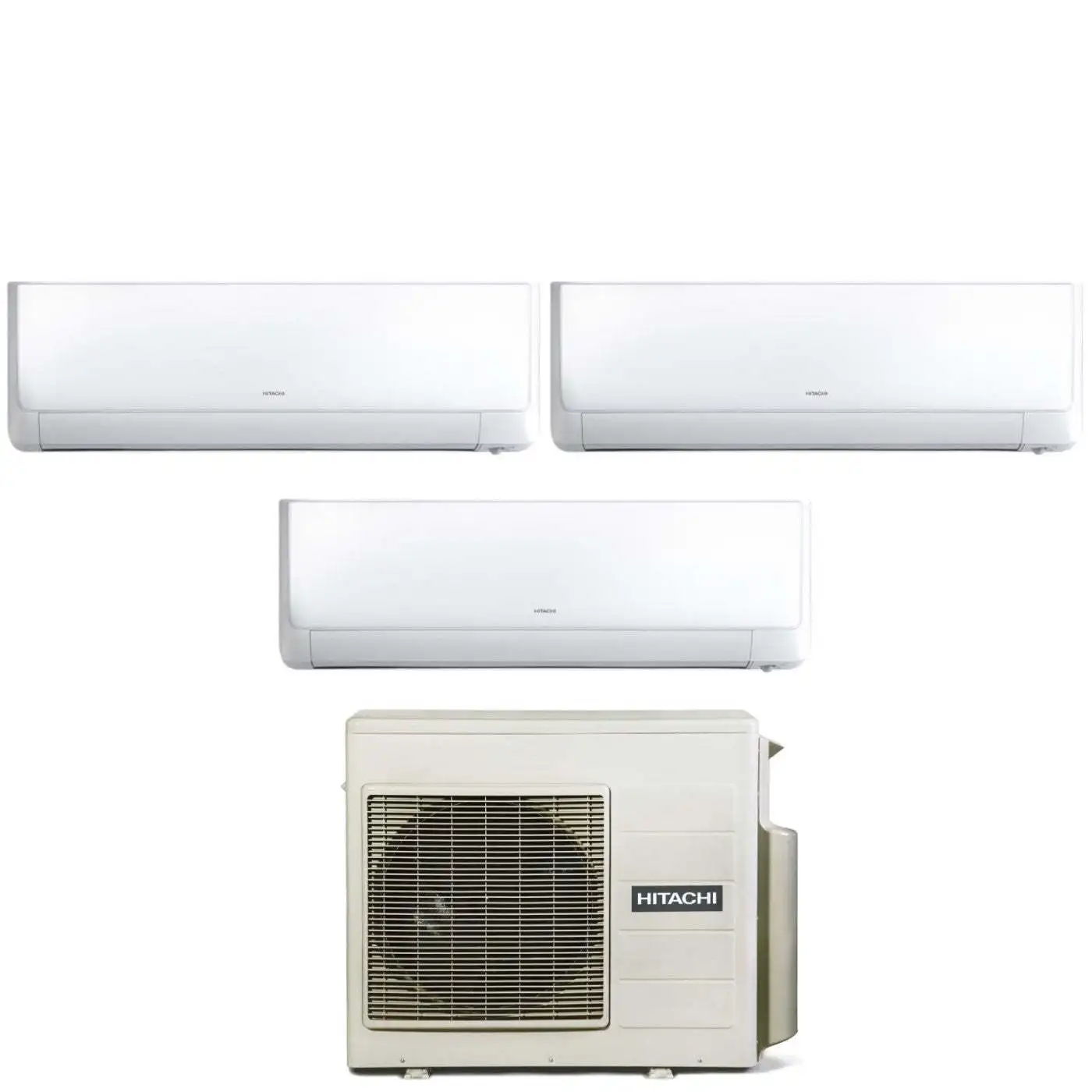 Climatizzatore Condizionatore Hitachi Trial Split Inverter Serie Performance 9+9+12 con RAM-68NP3E R-32 Wi-Fi Optional 9000+9000