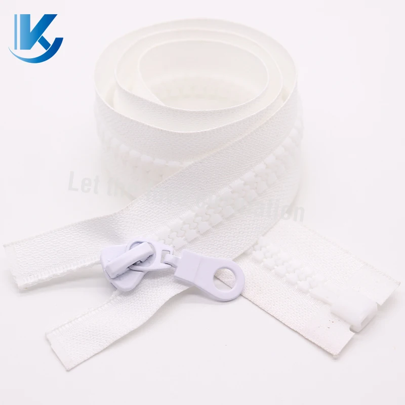 KY vislon zipper #10 detached jacket resin zipper open end custom plastic tractor zipper