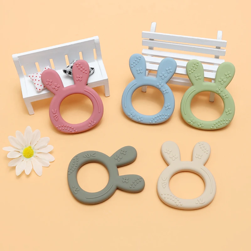 OEM Natural Rubber Cartoon animal shape teether teething toys baby sensory teething teether toys bpa free silicone baby teether