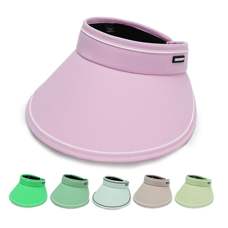 Cloth Covered Slip on Visor Cotton Womens Visor Cap Golf  for Women Men Sun Visor