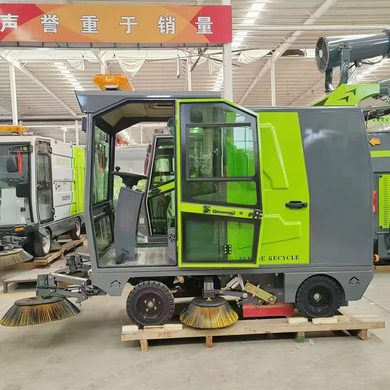 Ride On Vacuum Road Sweeper Use For Cleaning Falling Leaves Road Street Cleaning Machine Automatic Floor Sweeper Machine