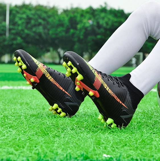 Professional High Top Ankle Football Breathable Fly Mesh Custom Soccer Cleats Shoe For Men