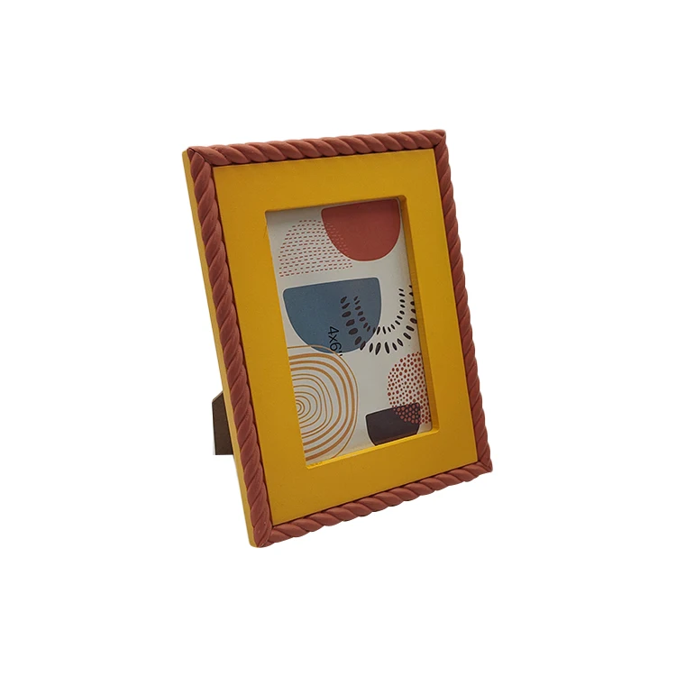 Picture Frames 4x6 inch Pack of 3 Piece in Plastic Glass MDF Shallow Orange Color Frame, Display Pictures 4X6