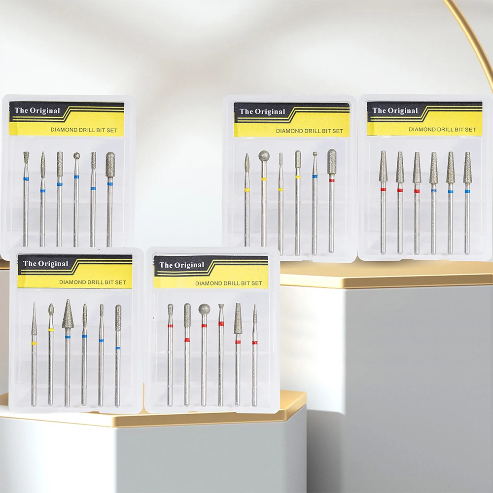 6pcs/set  Popular Diamond Nail Drill Bits Set Manicure Dead Skin Nail Bits