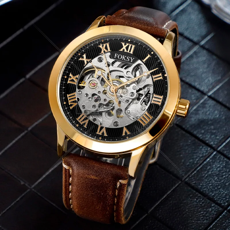 Wrist Luxury Custom OEM ODM Logo Mechanical Automatic Waterproof Timepiece Hand  Fashion Skeleton Brand Classic Watch For Men