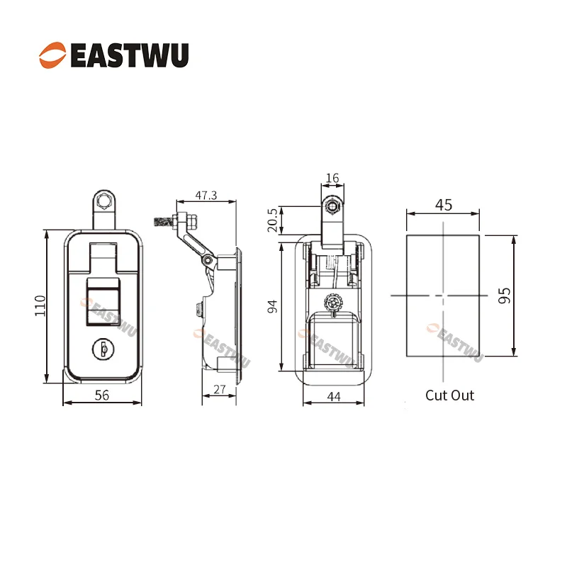 2970 LOCKING LEVER LATCH Industrial Lock Bus Truck caravan kit tool case box lock