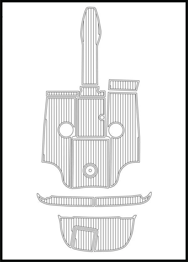 High quality OEM anti uv  boat mats deck eva foam faux teak non skid marine boat flooring For SeaRay 230 BR 2001