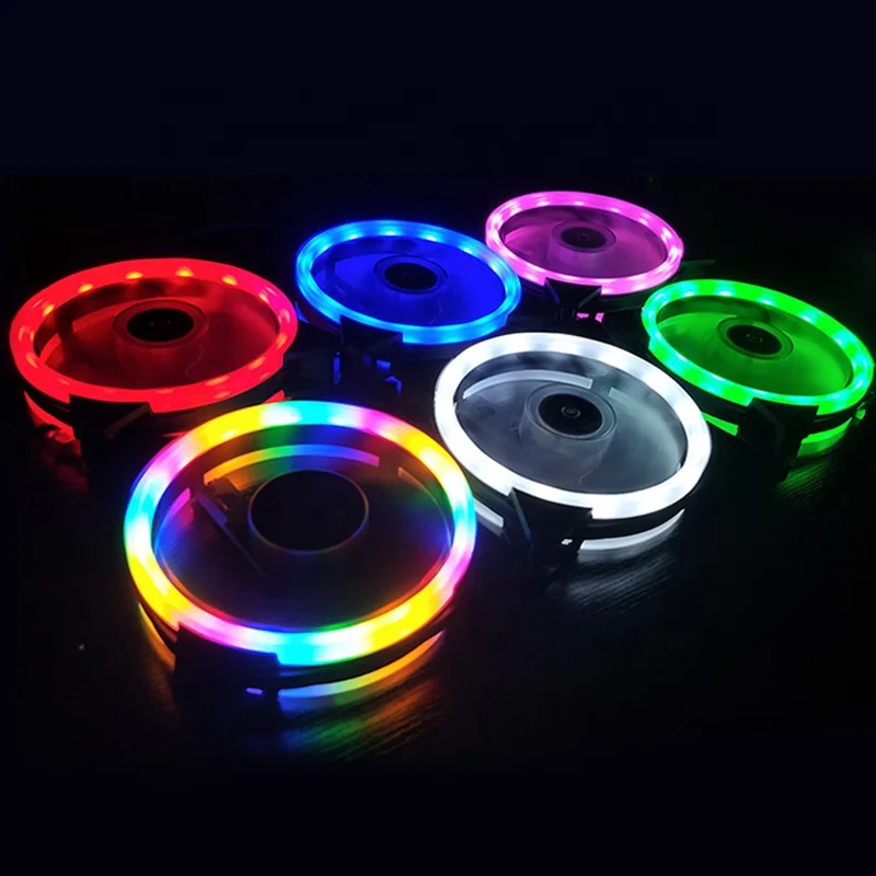 RGB FAN 120mm PC Computer cooling Fan with RF Remote Control Speed LED Case Fan