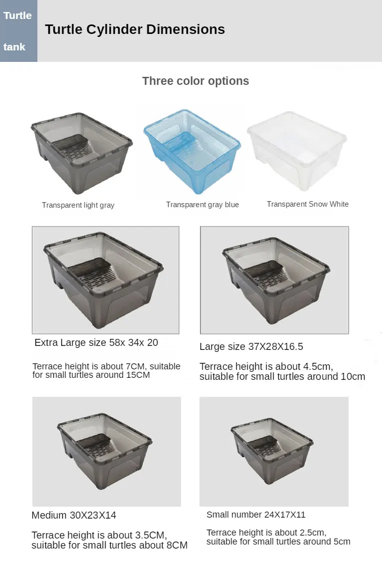 Barbarous BG Growth SG-01 Aquarium Reptile Breeding Box Plastic Water Turtle Tortoise Paradise Reptile Cage tank Feeding Box