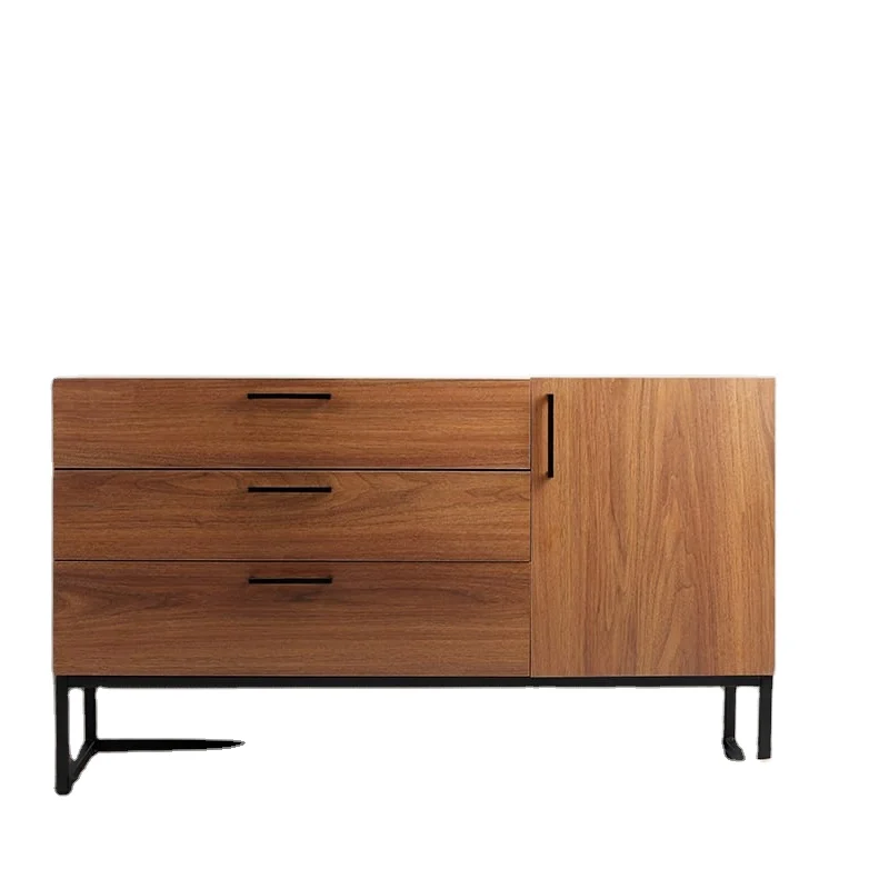 Modern TV Stand for 55 60 65 70 inch TV, Wood TV Table Media Console Industrial & Rustic Entertainment Center for Living Room