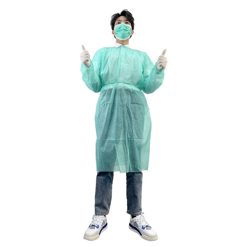 Cheap Price EN14126 patient gown uniform 510k disposable coverall astm Knitted Cuffs waterproof for Health Stations