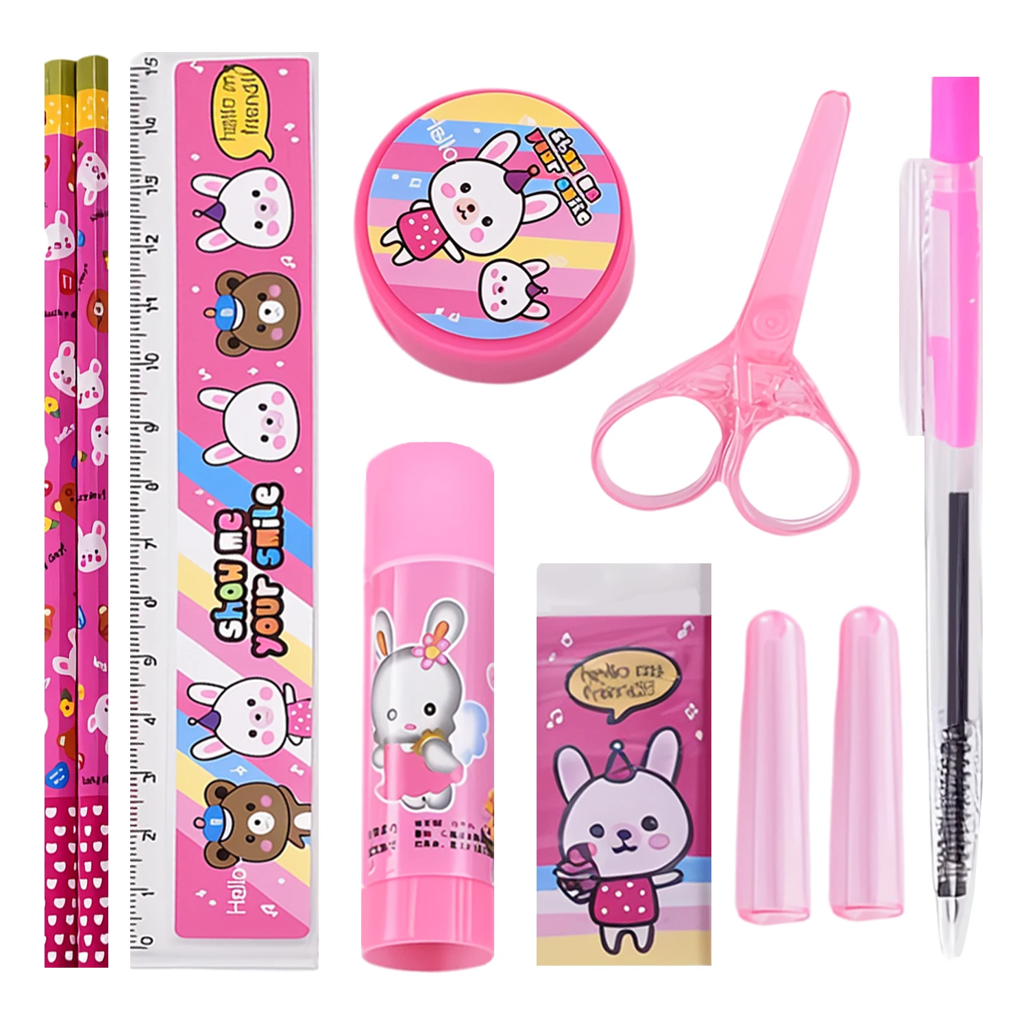 Wholesale 10 Pcs Student graduation pencilcute stationa gift children cartoon kindergarten school supplies box stationery set
