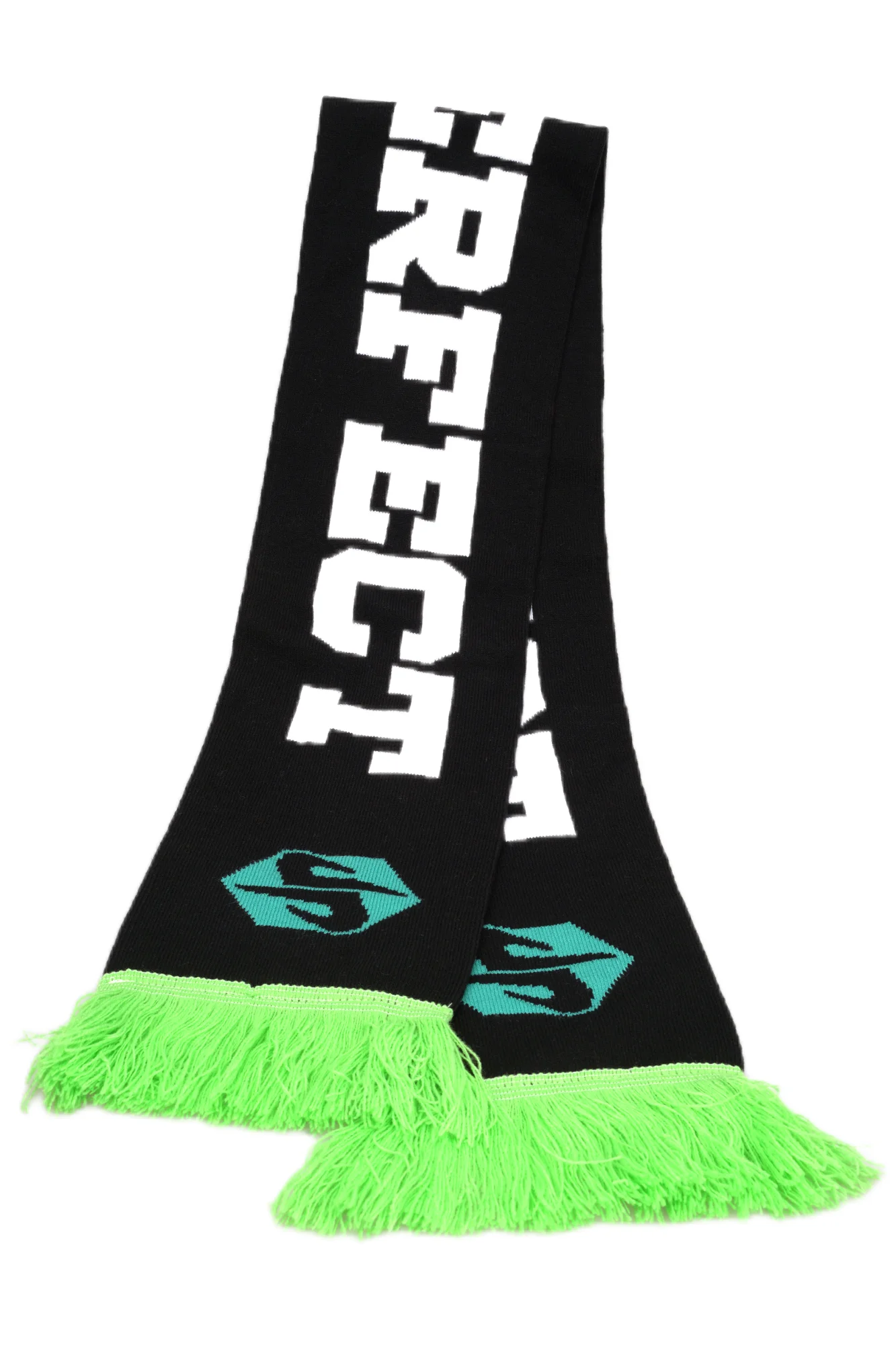 Custom logo 100% Acrylic knitted jacquard knitting pattern scarf Winter Scarf for Football Soccer Sports Team Fan