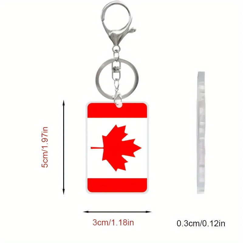 Canada National Flag Keychains Wholesale Promotional Gifts Zinc Alloy Keychain