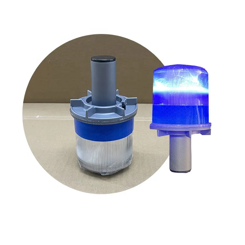 Blue solar led traffic cone blinker warning light