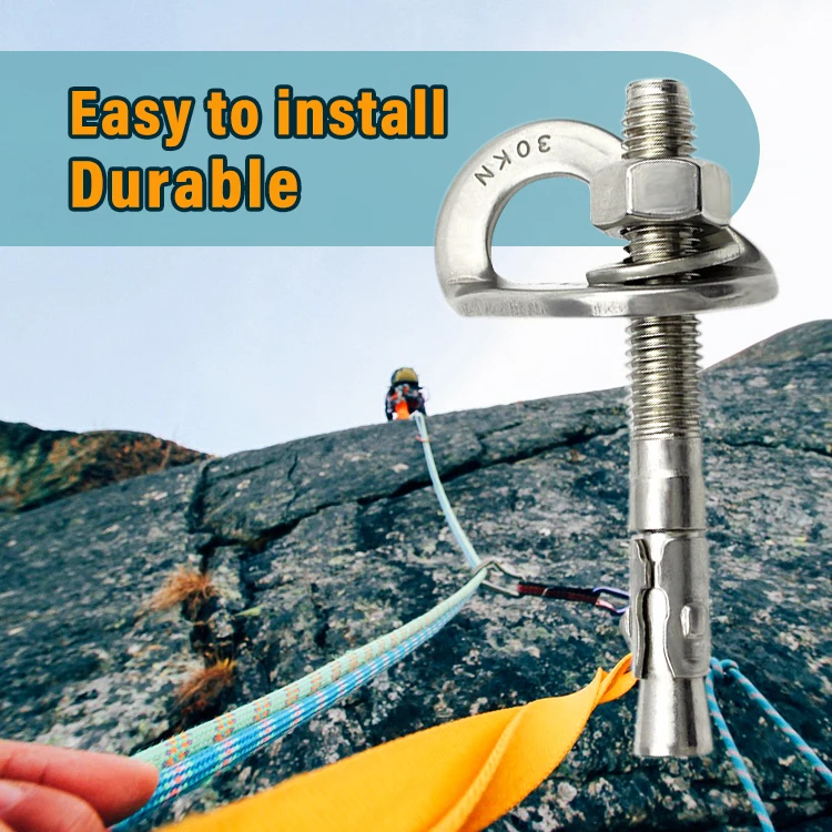 30Kn 304 Stainless Steel Rock Climbing Anchor With Expansion Bolt Length 100mm